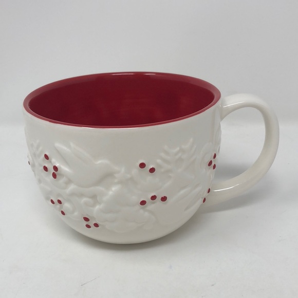Starbucks Christmas Doves, Snowflakes & Berries Embossed Mug - Picture 2 of 7